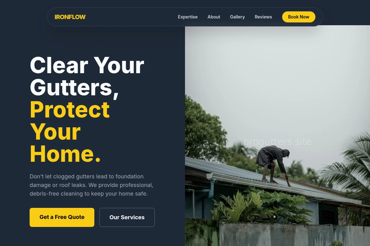 Sloping Gutter Cleaning